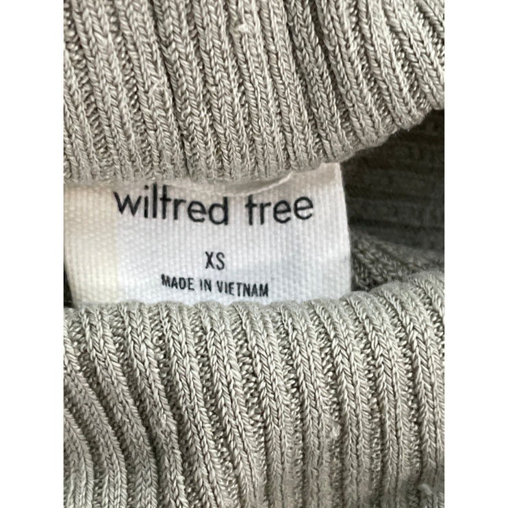 Aritzia Wilfred Free Women's Green Ribbed Long Sleeve Slim Crop Sweater Top XS