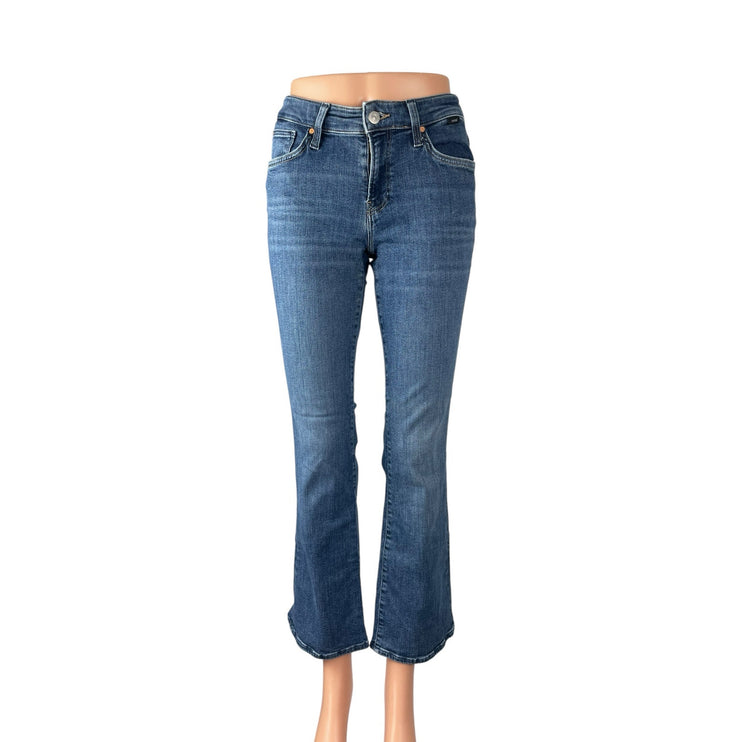 Mavi Molly Women's Blue Embroidered Mid Rise Flared Bootcut Denim Jeans Size 25