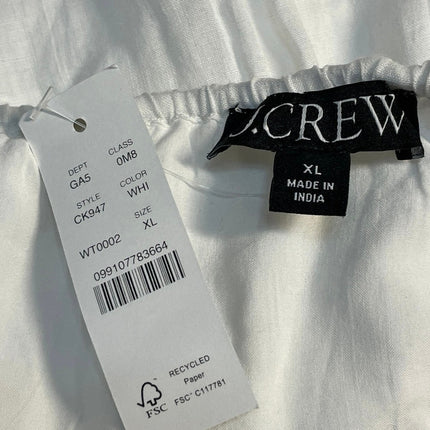 NEW J. Crew Women's White Peasant Boho Tiered Flowy Crinkle Maxi Skirt Size XL