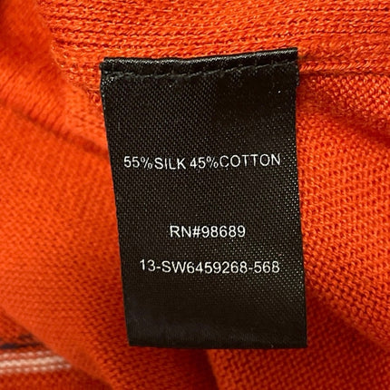Todd Snyder Men's Orange Silk Knit Short Sleeve Button Down Shirt Top Size S