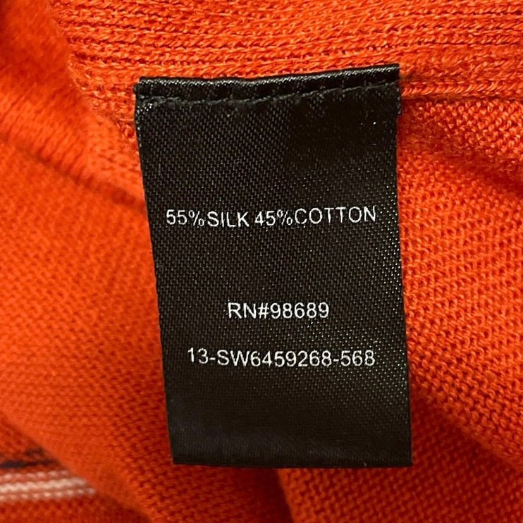 Todd Snyder Men's Orange Silk Knit Short Sleeve Button Down Shirt Top Size S