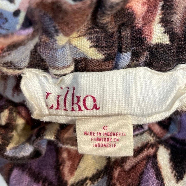 Anthropologie Lilka Multicolor Linen Geometric Boho High Rise Mini Shorts Sz XS