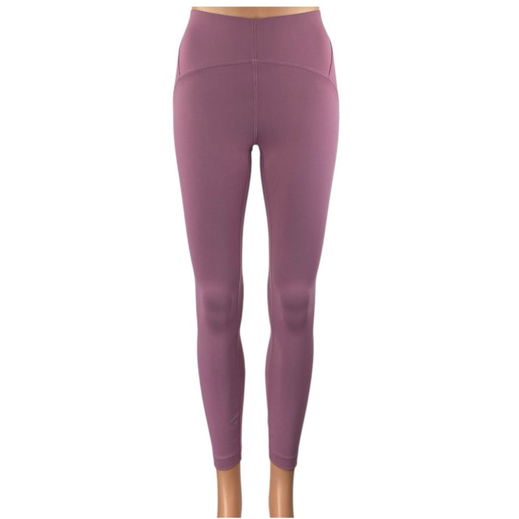 Lululemon InStill Purple Pink Mid Rise Cropped Yoga Athletic Leggings Pants Sz 4