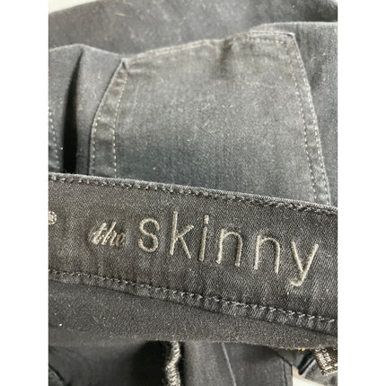 NEW 7 For All Mankind Women's Black Low Rise Slim Skinny Denim Jeans Size 24