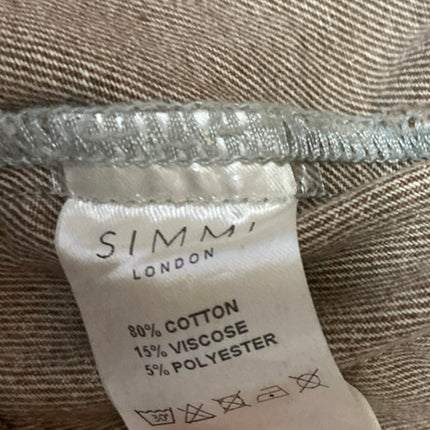 Simmi Women's Beige Washed Long Sleeve Cropped Full Zip Denim Jean Jacket Size 2