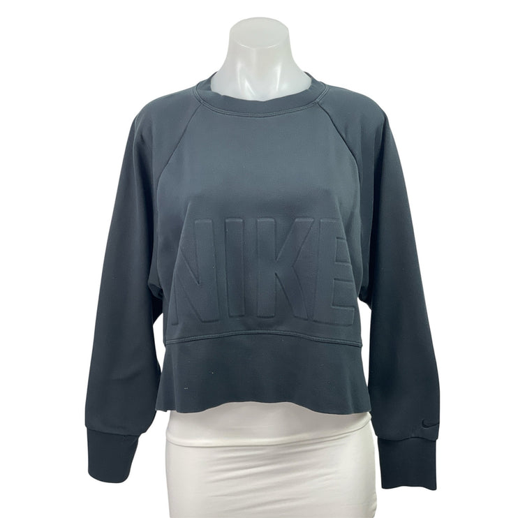 Nike Dri Fit Versa Black Crew Neck Long Sleeve Pullover Sweater Sweatshirt Top S