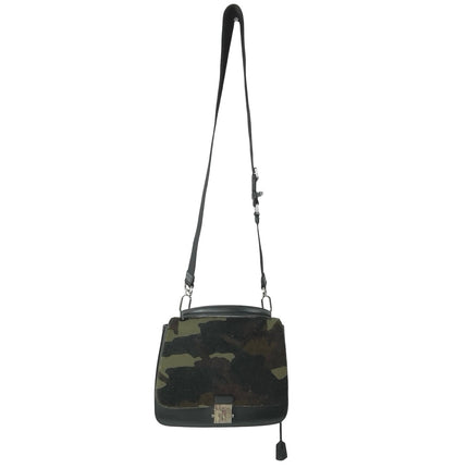 Michael Kors Mia Green Camo Calf Hair Shoulder Crossbody Satchel Handbag OS