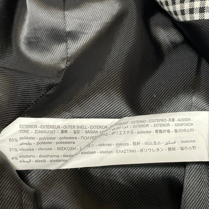Zara Black White Gingham Plaid Checkered Long Sleeves Blazer Coat Jacket Size M