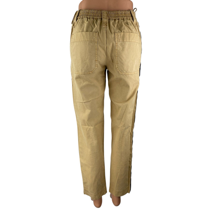 Zadig & Voltaire Women's Khaki Tan Side Stripe Straight Trousers Pants Size 34