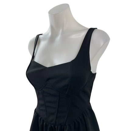 NEW Verdusa Black Corset Bustier Sleeveless Cami Fit & Flare Mini Dress Size S