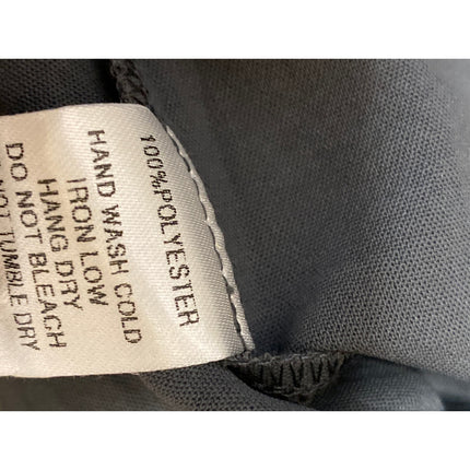 No Less Than Women's Gray Long Sleeve Collared Draped Wrap Front Blouse Top Sz S