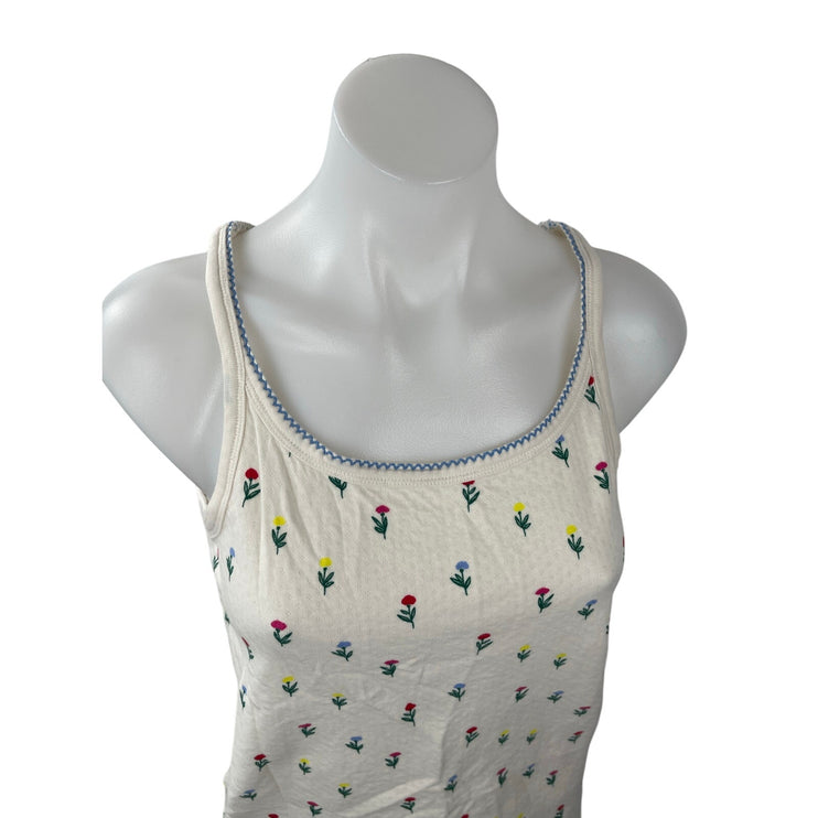 Cozyland Floral Scoop Neck Tank Top Mini Short Lounge Pajama Sleepwear Set Sz L