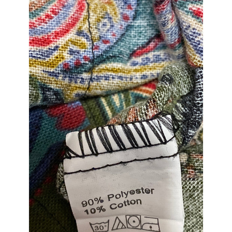 87 Men's Multicolor Paisley Colorblock Long Sleeve Button Down Shirt Top Size XL