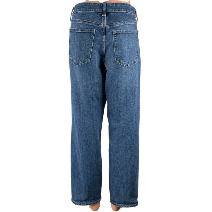 Old Navy Patchwork High Rise Baggy Barrel Palazzo Wide Leg Denim Jeans Pants 10