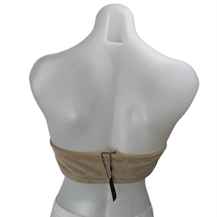 NEW Skims Fits Everybody Brown Sleeveless Strapless Bandeau Tube Crop Tank Top S