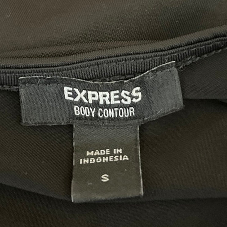 Express Body Contour Black Compression High Neck Sleeveless Stretch Bodysuit S