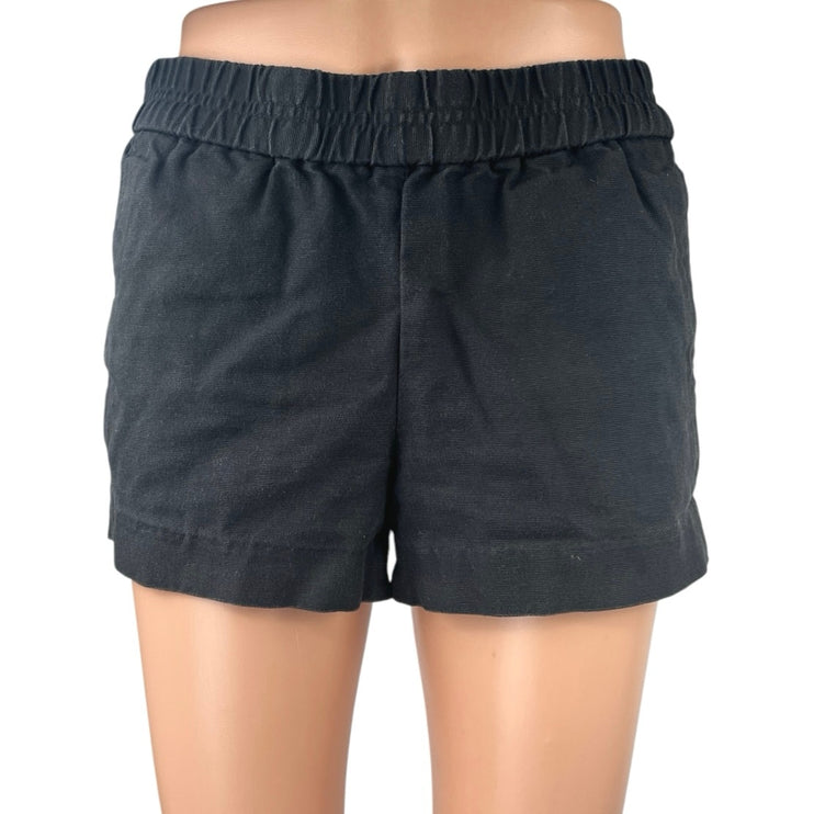 J.Crew Women's Black Mid Rise 100% Cotton Pull On Casual Mini Shorts Size 0