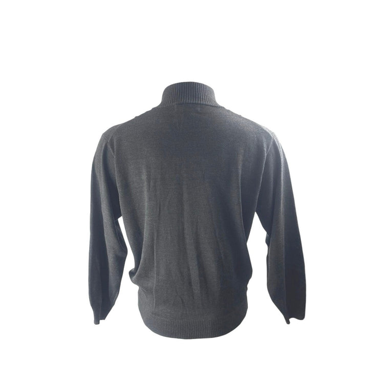 Stacy Adams Men's Gray Plaid 1/4 Zip Turtleneck Knit Long Sleeve Sweater Top L