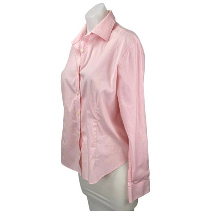 Ultra Club Performance Pinpoint Womens Pink Long Sleeve Button Down Shirt Top L