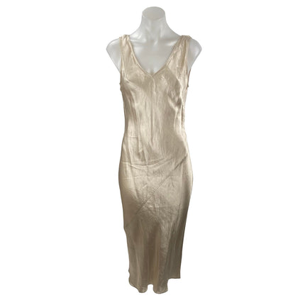 Aritzia Babaton Caspar Satin V Neck Sleeveless Midi Tank Sheath Slip Dress Sz S