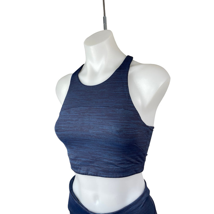 Outdoor Voices Blue Racerback Crop Top Leggings Yoga Athletic 2 Piece Set Sze XS