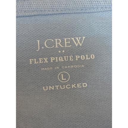 J.Crew Flex Pique Men's White Untucked Short Sleeve Golf Polo Shirt Top Size L