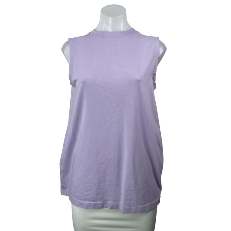 Lululemon All Yours Organic Cotton Purple Lilac Ribbed Crew Neck Tank Top Size S