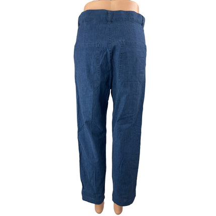 Cos Women's Blue High Waisted Straight Leg Zip Ankle Denim Jeans Pants Size 4