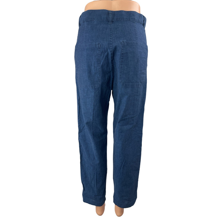 Cos Women's Blue High Waisted Straight Leg Zip Ankle Denim Jeans Pants Size 4