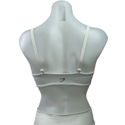Gymshark Elevate White Twist Front Workout Activewear Bra Bralette Crop Top Sz S