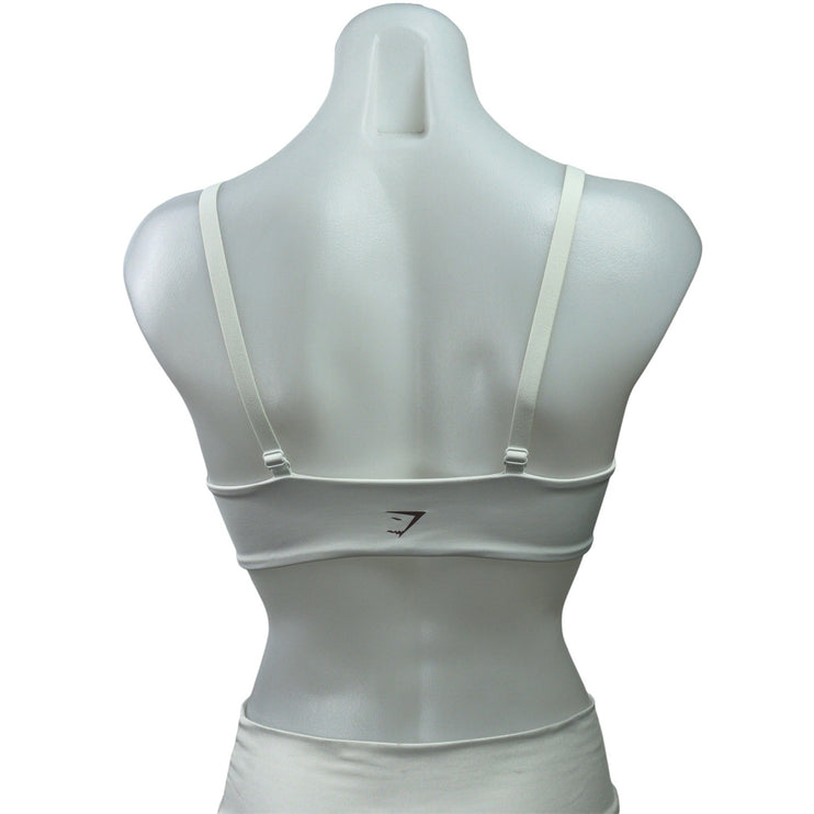Gymshark Elevate White Twist Front Workout Activewear Bra Bralette Crop Top Sz S