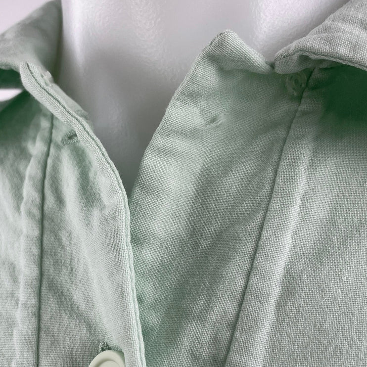 Shang Xia Mint Green Wool Long Sleeves Luxury Shirt & Trousers Pants Set Size L