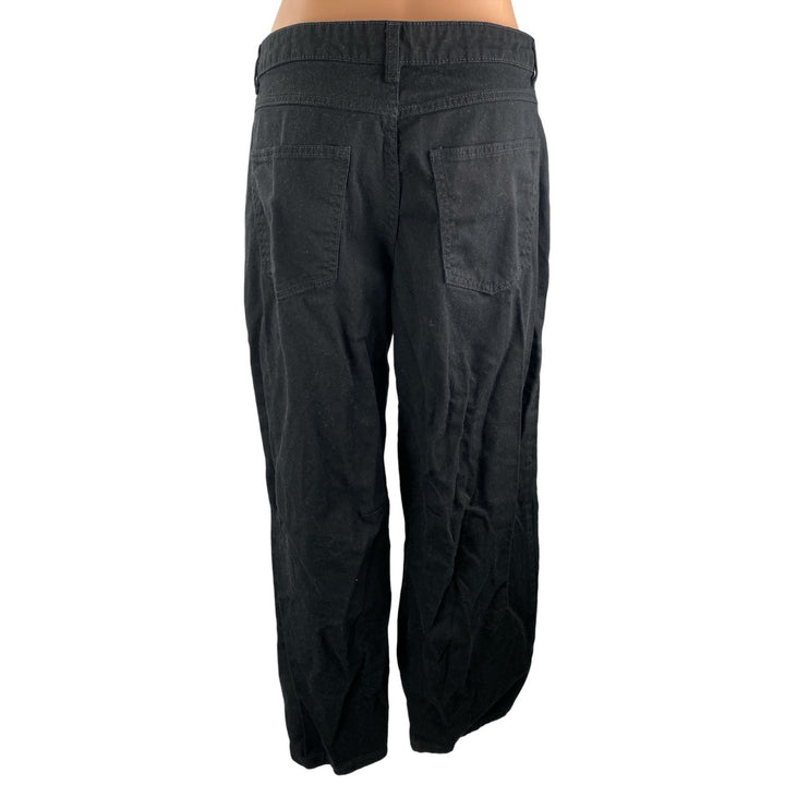 H&M Women's Black High Waisted Wide Leg Baggy Y2k Relaxed Denim Jeans Size 6