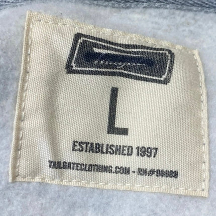 Tailgate Men's Gray Fleece Long Sleeve Hoodie Hooded Full Zip Sweatshirt Top L