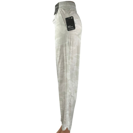 NEW Gap Runaround Womens White Gray Camo Drawstring Wide Leg Sweat Pants Size XL