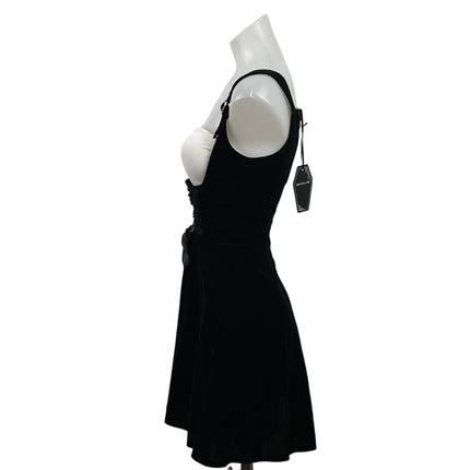 NEW Dolls Kill The Grave Girl Moonlit Maven Black Velvet A-Line Tank Dress XXS