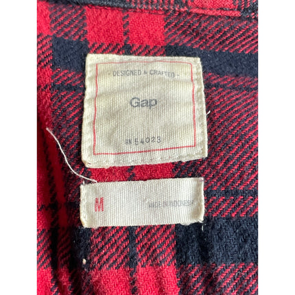 Gap Men's Red Plaid Flannel Long Sleeve Pocket Button Down Shirt Top Size M