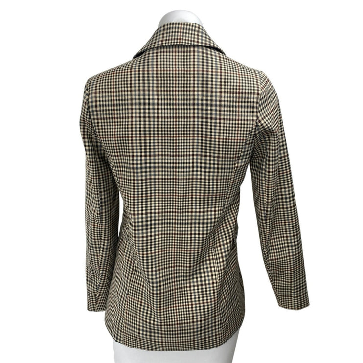 Princess Polly Multicolor Checkered Plaid Double Breasted Blazer Coat Jacket 0