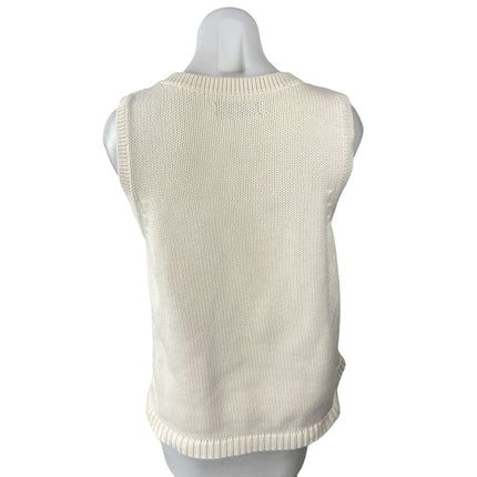 Ann Taylor LOFT Women's Beige Sleeveless Cable Knit Tank Sweater Top Size L