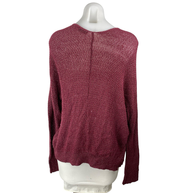 Urban Outfitters BDG Maroon Red Open Front Long Sleeve Cardigan Sweater Top XS