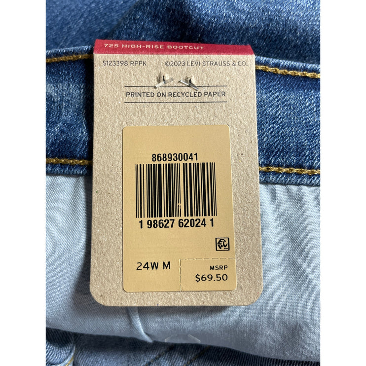 NEW Levi's Women's Blue High Rise Loose Straight Bootcut Denim Jeans Pants 24W