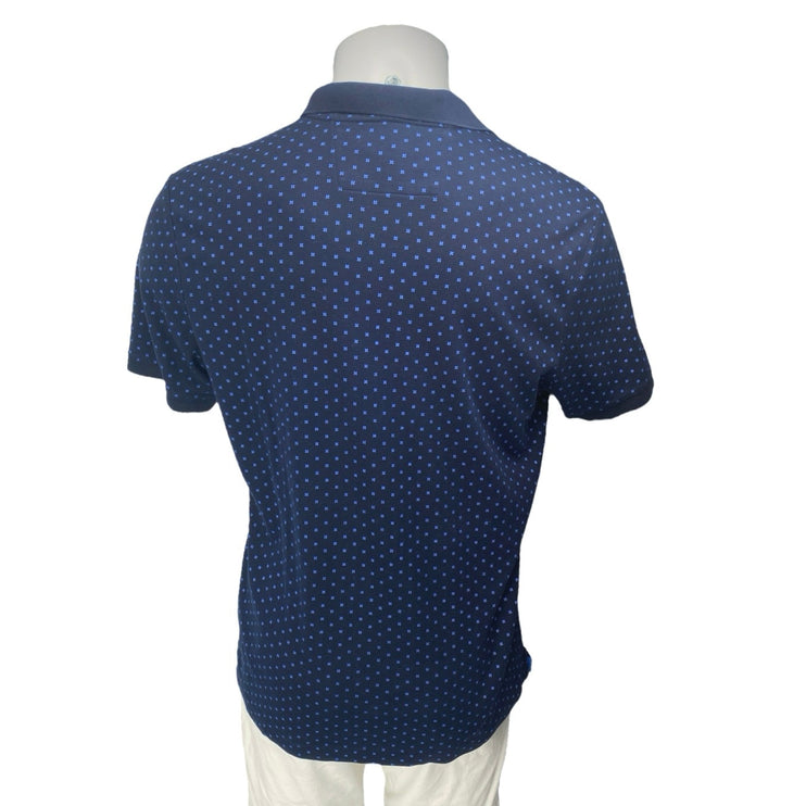 Banana Republic Men's Blue Standard Print Short Sleeve Polo Shirt Top Size L