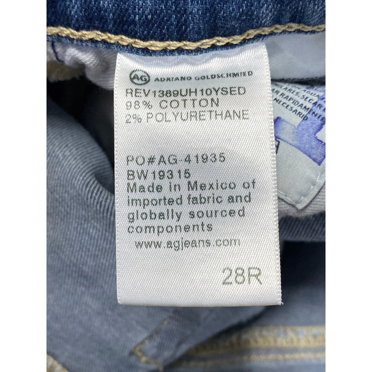 Adriano Goldschmied Blue Distressed Frayed Hem Super Skinny Denim Jeans Pant 28