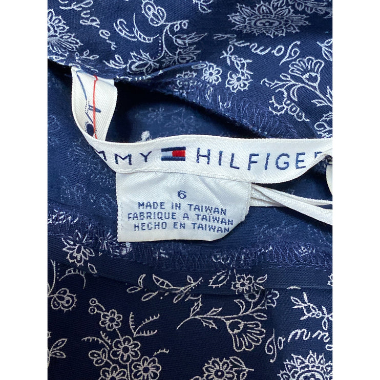 Tommy Hilfiger Blue Floral Halter V Neck Backless Sleeveless Mini Sheath Dress 8