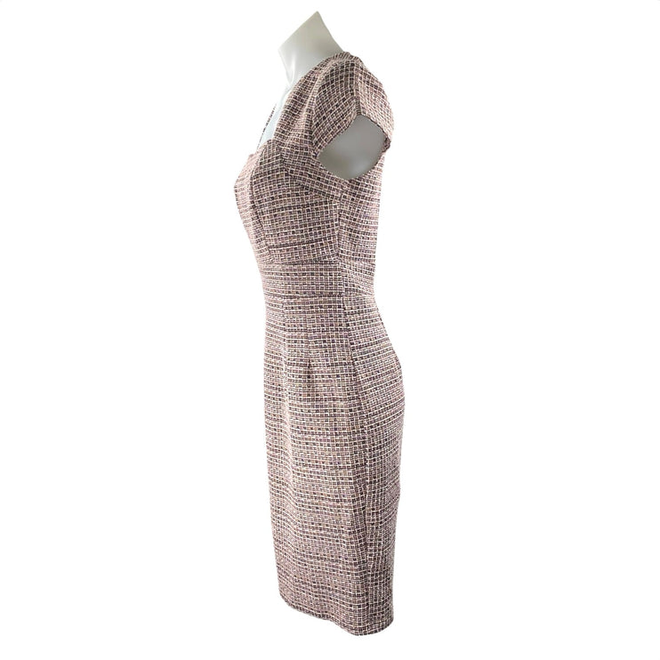 NEW Grace Karin Women's Pink Tweed Cap Sleeve Knee Length Pencil Sheath Dress S