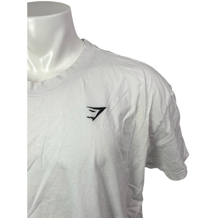 Gymshark Men's White Logo Short Sleeve Basic Crew Neck T Shirt Tee Top Size XXL