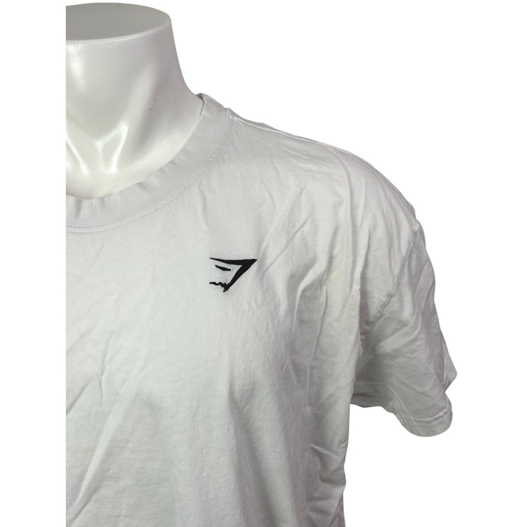 Gymshark Men's White Logo Short Sleeve Basic Crew Neck T Shirt Tee Top Size XXL