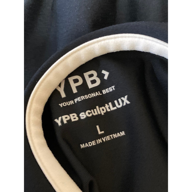 YPB Sculpt Lux Women's Black Sleeveless Mini A-line Fit & Flare Tank Dress Sz L