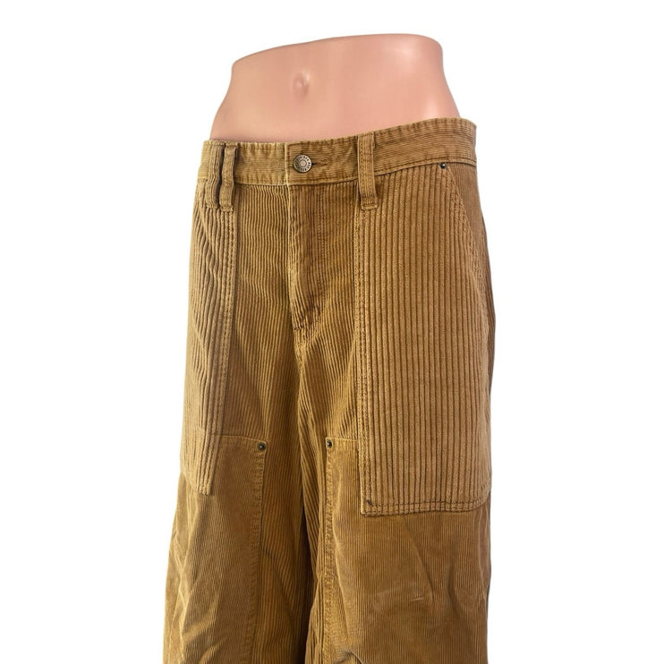 Urban Outfitters BDG Women's Tan Corduroy Wide Leg Baggy Trousers Pants Size 8