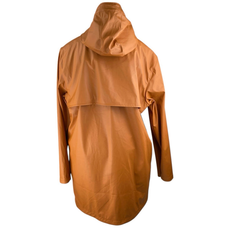 Herschel Women's Brown Long Sleeve Button Down Hooded Rain Coat Jacket Size XXL